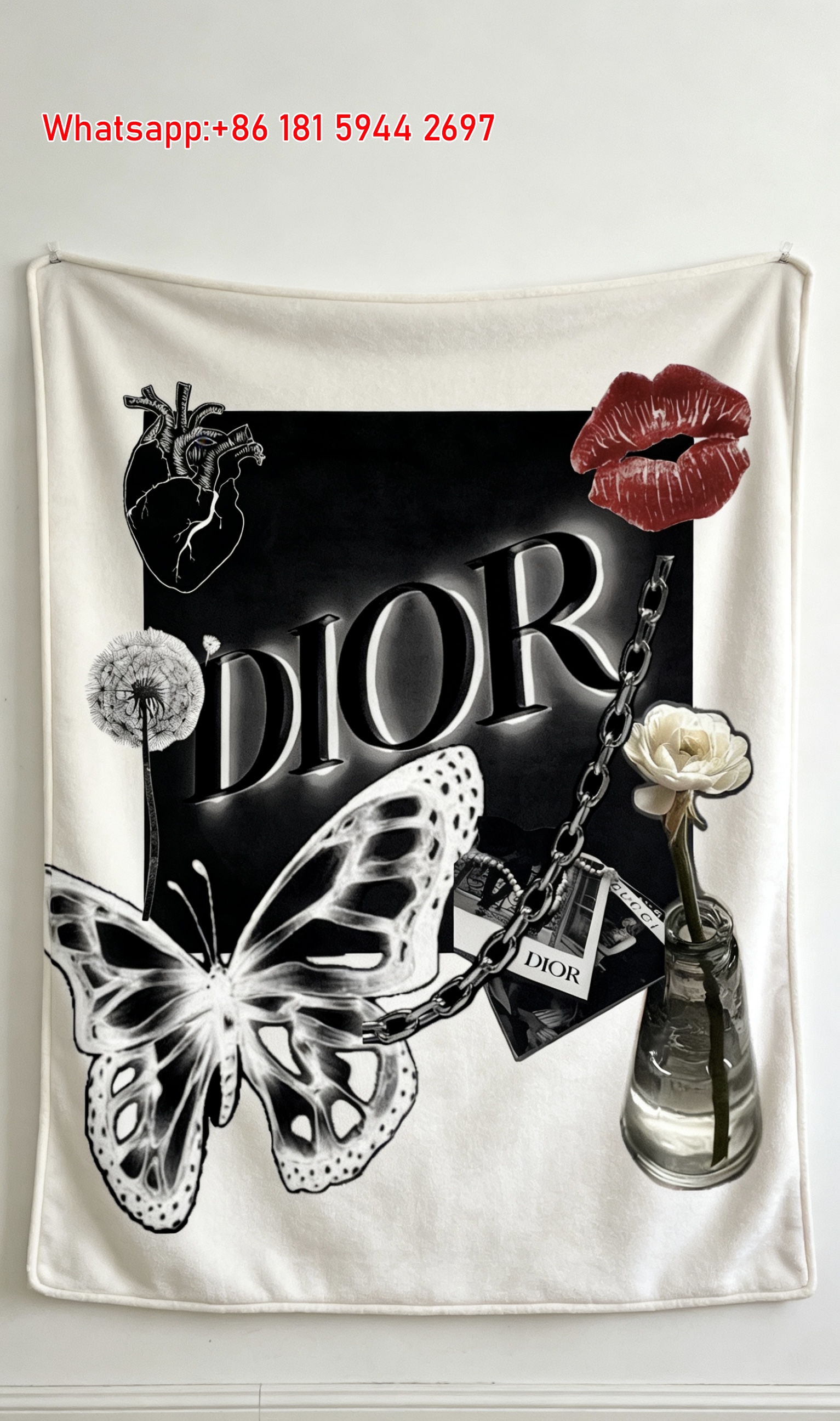 Dior Flannel Sofa Throw Blanket - Luxury Warmth for Your Living Room D476